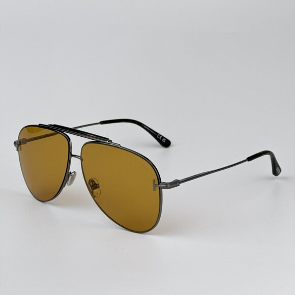 Tom Ford FT1018/S 08E BRADY BRAND NEW Sunglasses Shiny Anthracite Silver Unisex - Picture 9 of 13